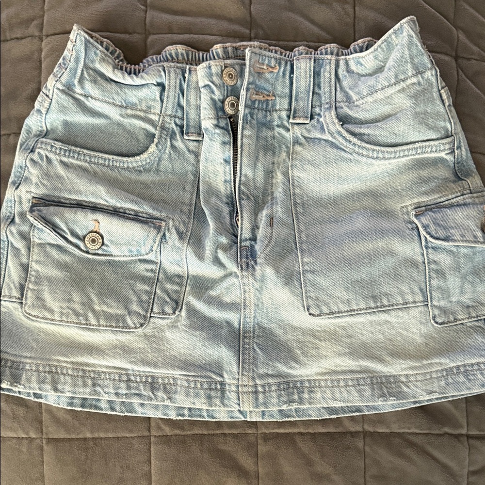 American Eagle Blue Denim Cargo Skirt